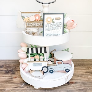 Spring Tiered Tray Decor | Spring Decor for Tiered Trays | Spring Tiered Tray | Spring Decor for Home | Spring Decor Bundle | Spring Decor image 1