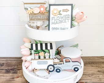 Spring Tiered Tray Decor | Spring Decor for Tiered Trays | Spring Tiered Tray | Spring Decor for Home |  Spring Decor Bundle | Spring Decor