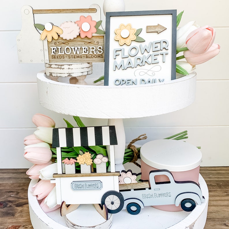 Spring Tiered Tray Decor | Spring Decor for Tiered Trays | Spring Tiered Tray | Spring Decor for Home | Spring Decor Bundle | Spring Decor image 7