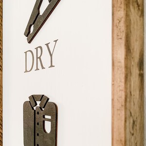 Wash Dry Fold Sign Laundry Room Sign Laundry Room Decor Wash Dry Fold Farmhouse Laundry Decor Laundry Sign 3D Wood Sign image 3