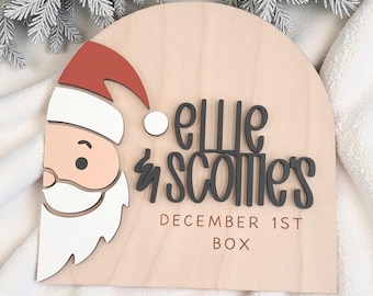 Personalized Christmas Eve and December 1st Box: Custom Wooden Christmas Crate Keepsake Sign