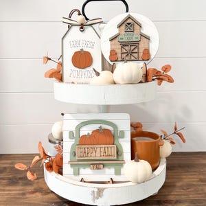 Fall Tiered Tray Decor | Fall Home Decor | Hosting Decor | Thanksgiving Decor | Fall Table | Fall Shelf Decor | Fall Decor Indoor |Tier Tray
