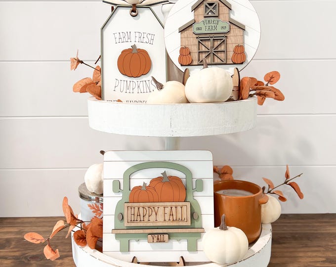 Fall Tiered Tray Decor