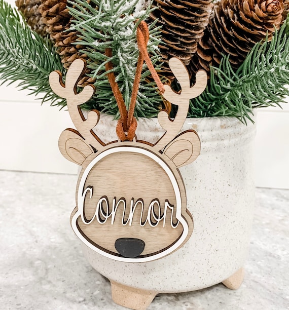 Personalized Stocking Tags | Stocking Tags Personalized | Stocking Tags | Stocking Tags Wood | Personalized Ornament | Reindeer Ornament