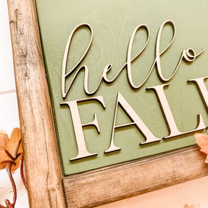 Hello Fall Sign Fall Decor Fall Decorations Fall Signs Fall Wood Signs Farmhouse Decor Farmhouse Signs Hello Fall 3D Sign image 6