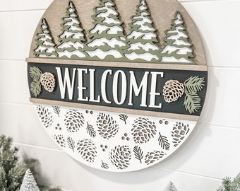 Winter Door Hanger | Winter Door Sign | Winter Door Decor | Christmas Door Hanger | Winter Welcome Sign | Christmas Welcome Sign