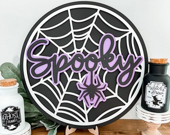 Halloween Decor Indoor | Halloween Shelf Sitter | Spooky | Halloween Wood Sign | Halloween Decorations | Spooky Decor | Halloween Decor Cute