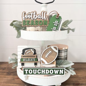 Football Tiered Tray, Football Tiered Tray Decor, Football Decorations, Tiered Tray Decor, Football Mom, Personalized Decor, Fall Tier Tray