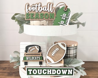 Football Tiered Tray, Football Tiered Tray Decor, Football Decorations, Tiered Tray Decor, Football Mom, Personalized Decor, Fall Tier Tray