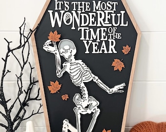 Halloween Decor for Home | Halloween Decor Indoor | Wonderful Time Skeleton | Skeleton Decor | Spooky Halloween | Table Decor | Mantel Decor