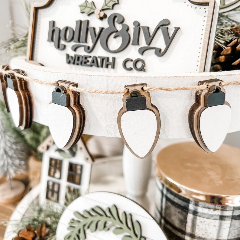 Christmas Tiered Tray Decor Bundle Neutral Christmas Decor Etsy