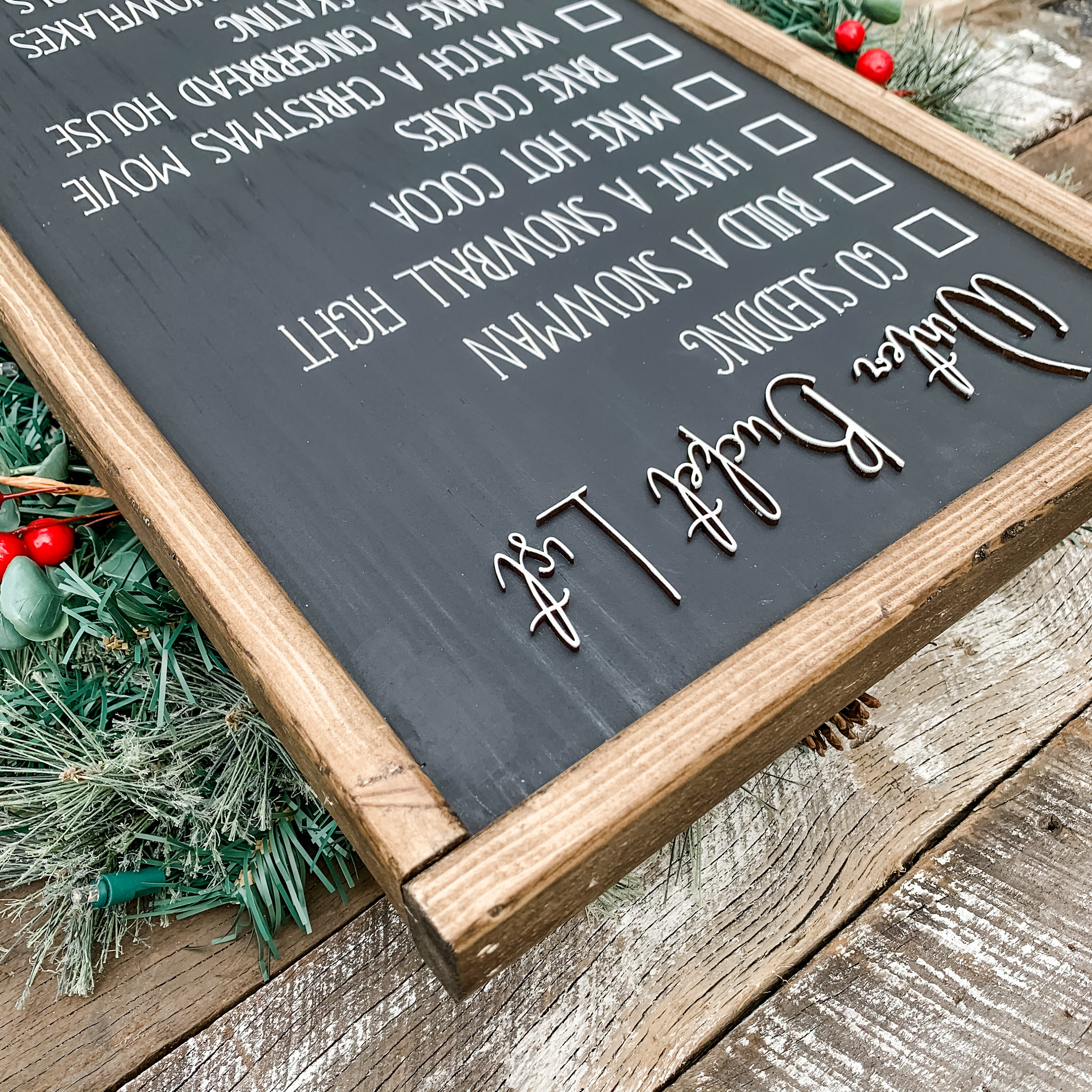 Winter Bucket List | Bucket List Sign | Bucket List | Christmas Decor ...