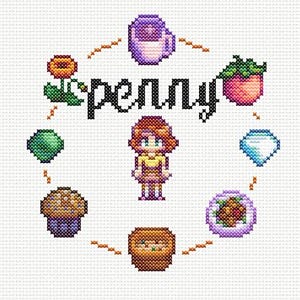 Penny Stardew Valley Cross Stitch Pattern