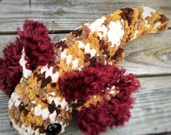 Grande Axolotl Amigurumi Peluche Rame Maculato