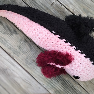 GIANT Axolotl Amigurumi Plush Chimera Black Pink