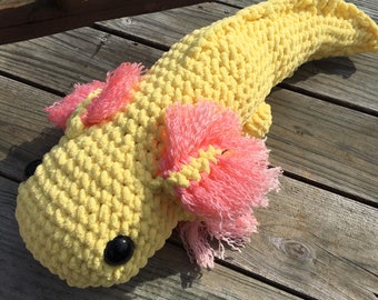Gigante Axolotl Amigurumi Peluche Golden