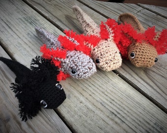 Crochet Axolotl REALISTIC Amigurumi Stuffie Plushie Toy
