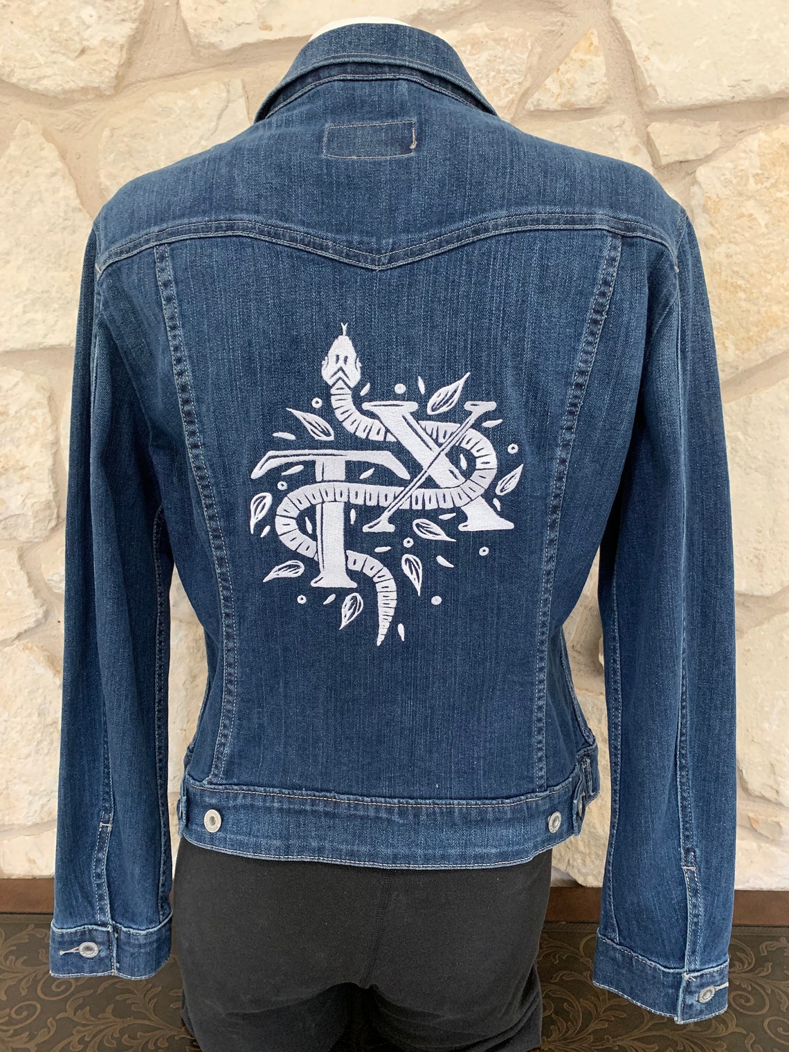 Embroidered Texas Snake Ladies Vintage Levi Jean Denim Jacket: - Etsy UK