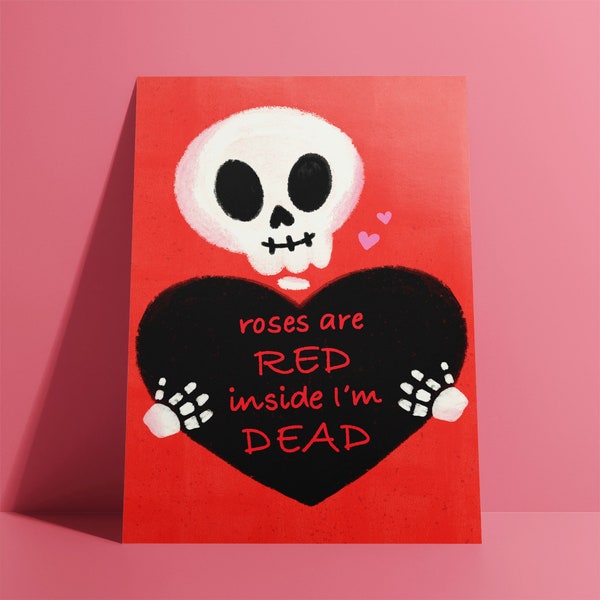 Funny Anti-Valentine Card, Valentines Day Card, Dead Inside, Envelope Included, Blank Inside