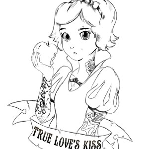 Punk Princess Snow White Colouring Page