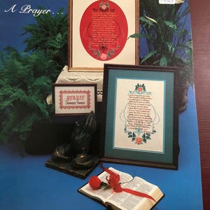 Needle Nook Designs Powiedziałem modlitwę... Ulotka 7 Vintage 1983 Wykres haftu krzyżykowego