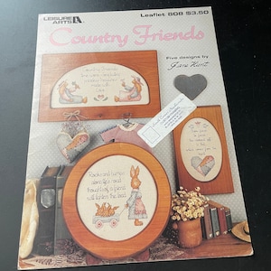 Ulotka Leisure Arts Country Friends 808 schemat haftu krzyżykowego