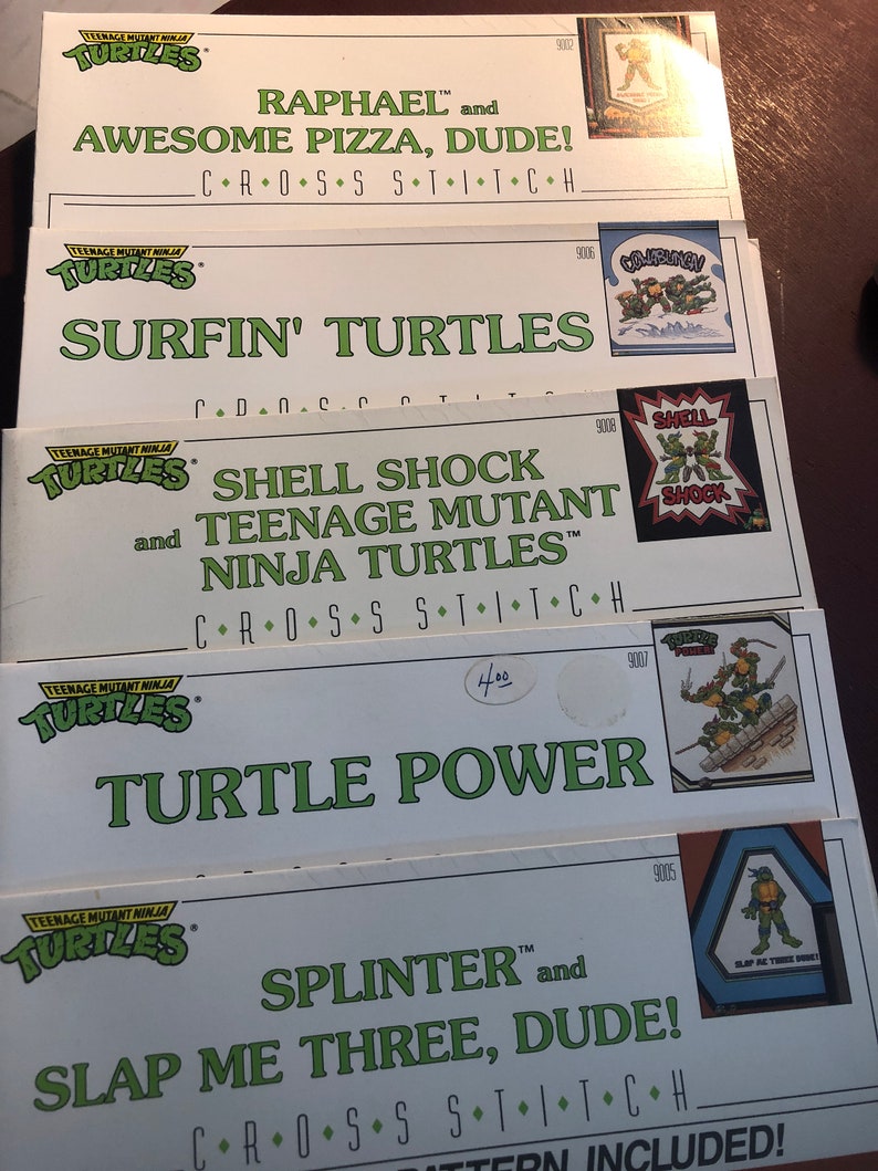 Teenage Mutant Ninja Turtles Counted Cross Stitch Patterns Set of 5 Including...See Description for details*