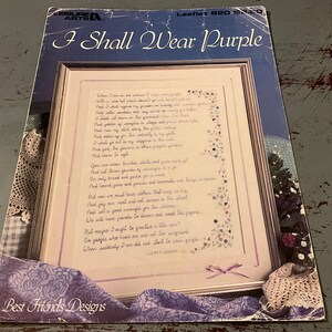 Leisure Arts I Shall Wear Purple Leaflet 820 counted cross stitch chart* see pictures and description