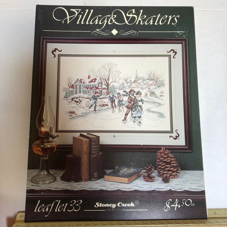 Pattern Village Skaters Stoney Creek Counted Cross Stitch Vintage