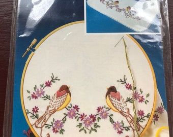 Bird of Paradise, Vogart Crafts, Vintage, Scarf for Embroidery or Ballpoint Painting