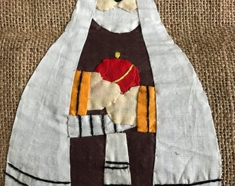 SUMMERSALE Handstitched stocking on Burlap