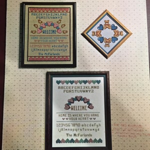 Mandy Bear Designs „Hearts at Home” sampler Ulotka 28 Wzór do haftu krzyżykowego