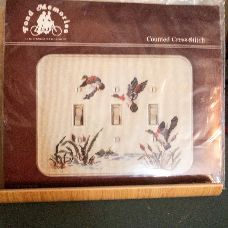 Fond Memories Acrylic Switch Plate Cross Stitch Kit* Triple Ducks