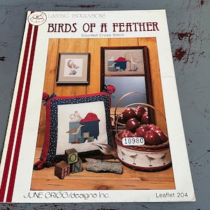 June Grigg designs Birds Of A Feather Lasting Impressions Leaflet 204 counted cross stitch chart