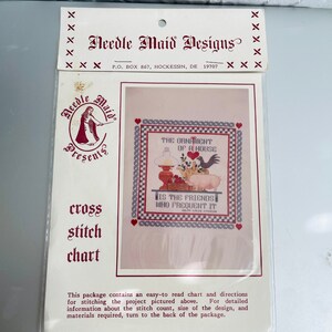 Needle Maid Designs, NMC-45, Cojín/Cuadrado "Second Friendship", gráfico de diseño de punto de cruz contado