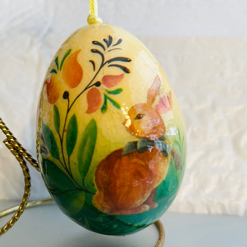 Egg Shaped EasterSpring Ornaments 4 By 2.5 Inches Pair Of 2 Bunny and Chick Large