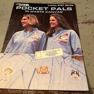 Leisure arts Pocket Pals in waste canvas Leaflet 2167 counted cross stitch chart