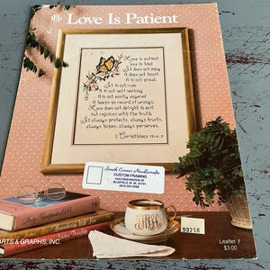 Arts & Graphs Love Is Patient Leaflet 7 counted cross stitch chart
