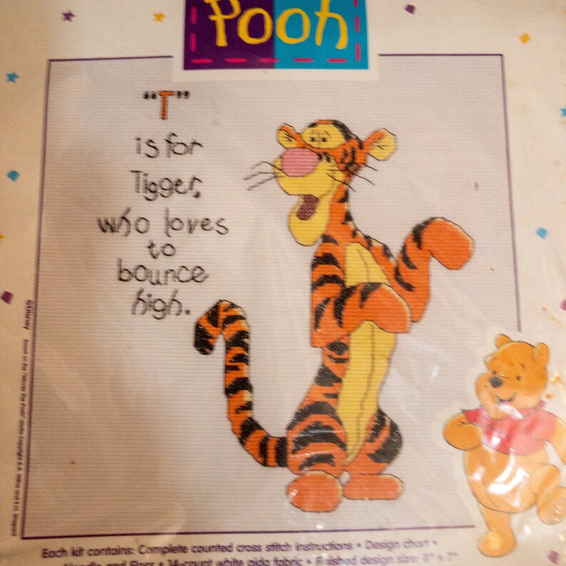 Disney Pooh Cross Stitch Kit* T is for Tigger Item # 34009
