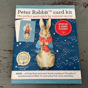 Kit de cartões de ponto cruz Peter Rabbit, costure e envie hoje mesmo
