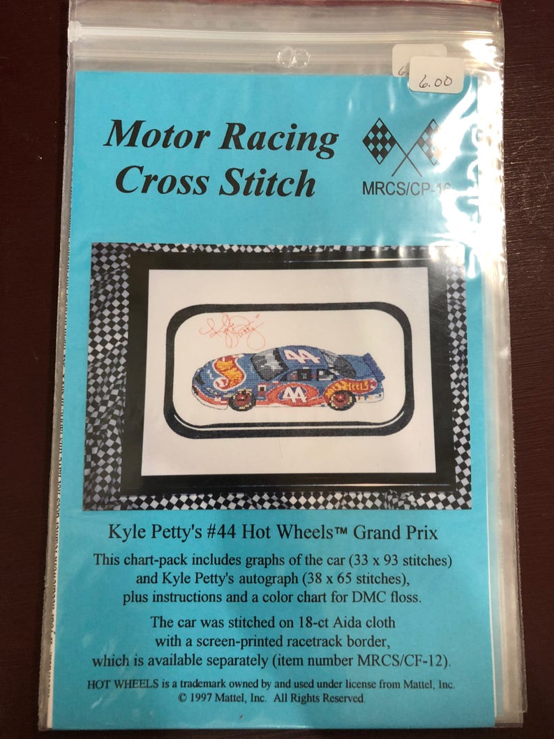 Kyle Petty/'s Number 44 Vintage Motor Racing Cross Stitch Chart Grand Prix