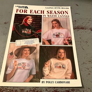 Leisure Arts For Each Season in waste canvas Leaflet 2175 counted cross stitch chart