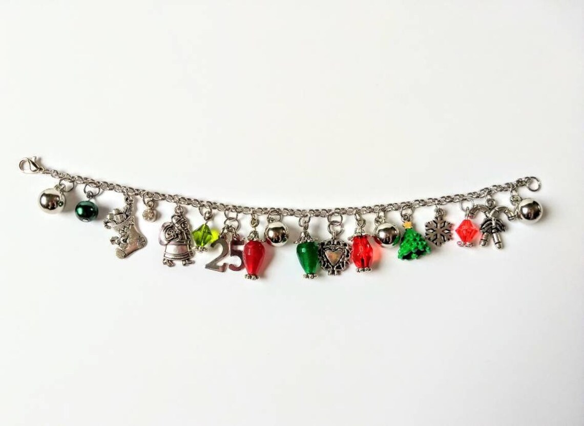 Christmas Charm Bracelet Antique Silver SALE Etsy New Zealand