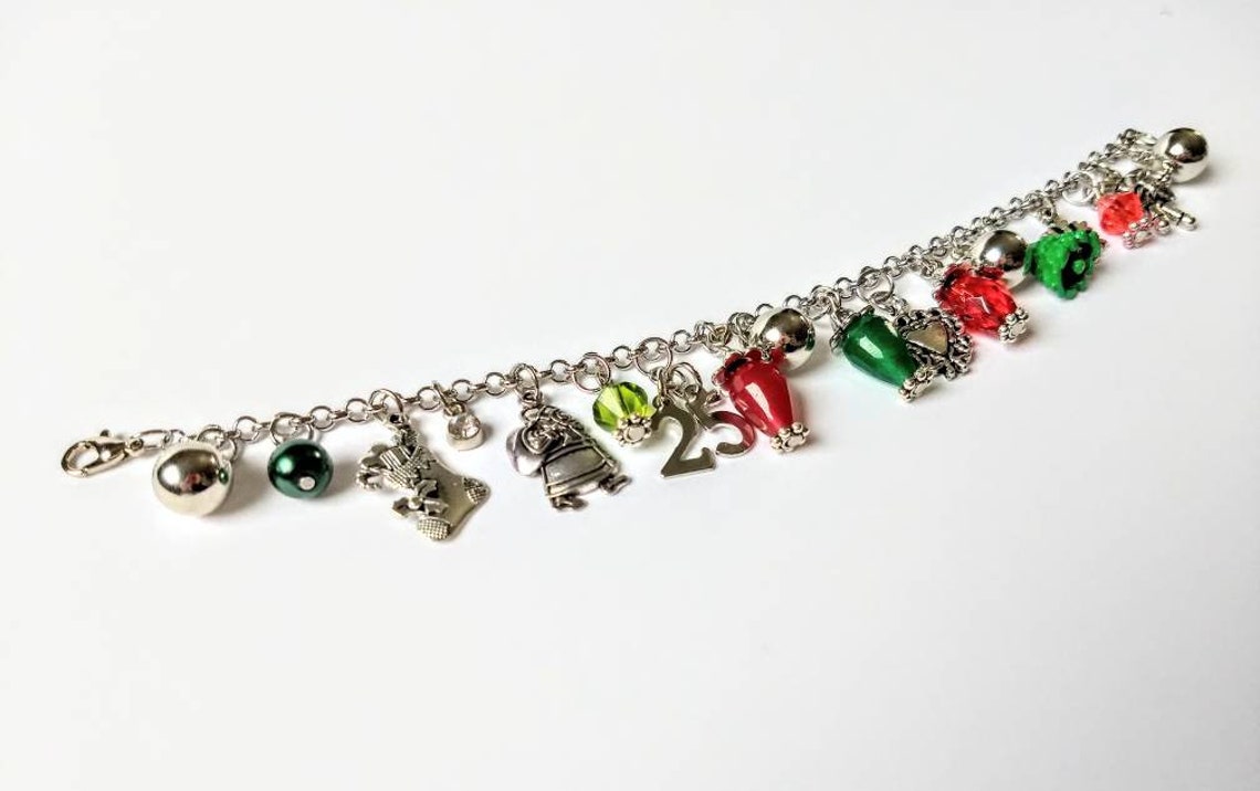 Christmas Charm Bracelet Antique Silver SALE Etsy New Zealand