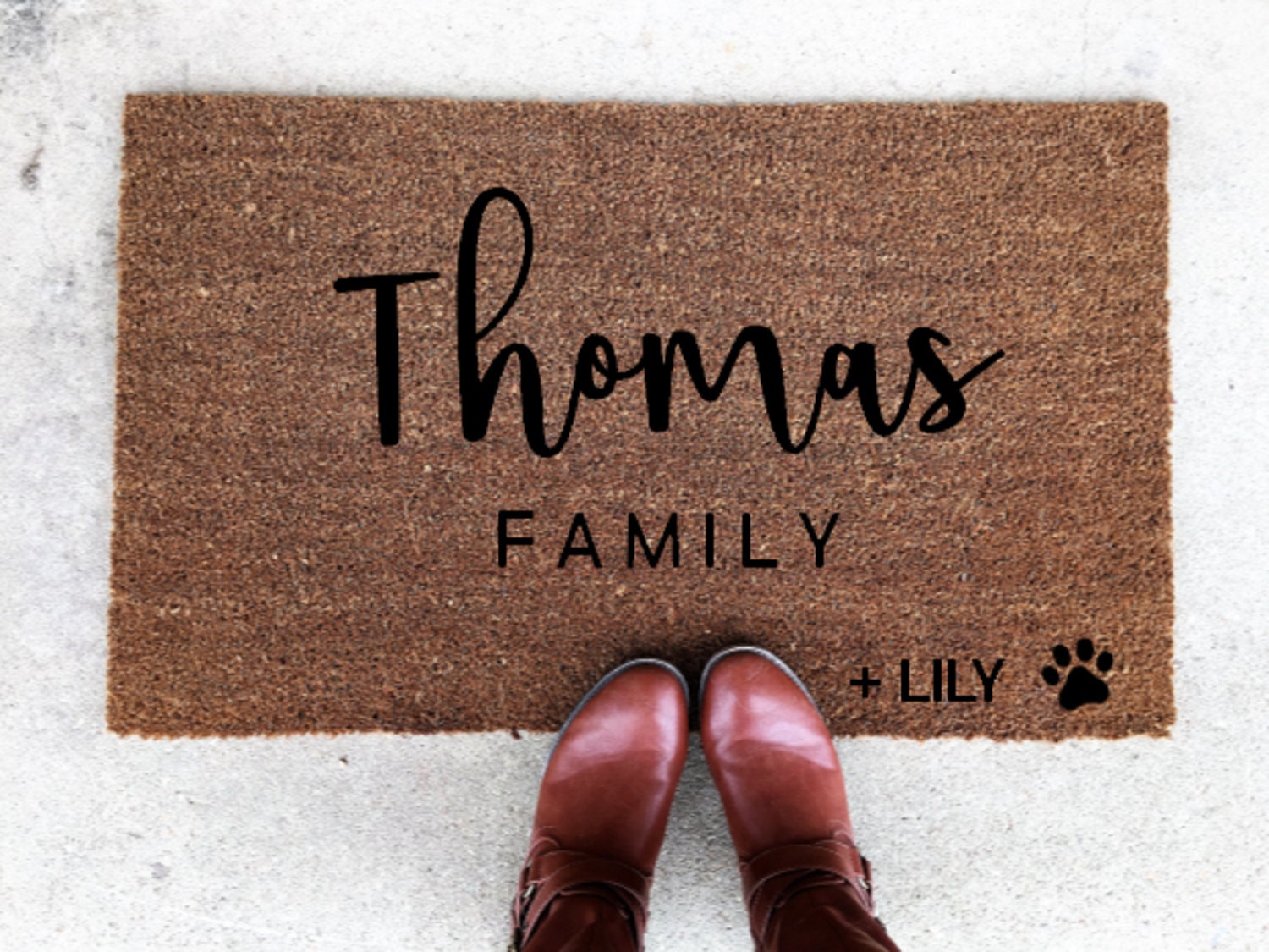 Door Mat for Newlyweds Dog Door Mat Last Name Doormat Etsy