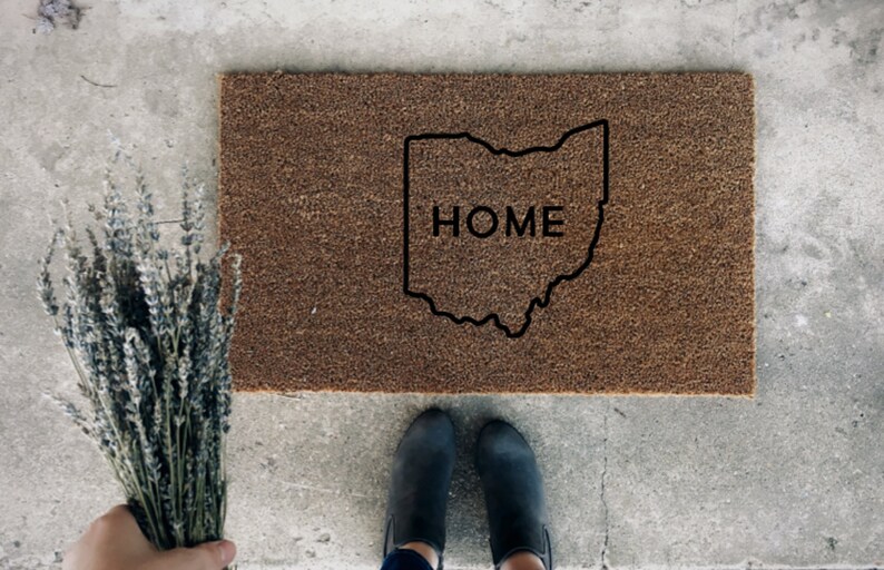 State Custom Door Mat Welcome Mat Welcome Door Mat Cute Etsy