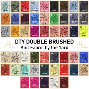 LitLook DTY Double Brushed Knit Fabric by the Yard - 4-Way Stretch Polyester Spandex Fabric for Leggings, Dresses, Yoga Wear, Pajamas & More