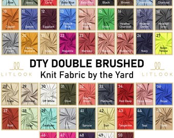 LitLook DTY Double Brushed Knit Fabric by the Yard - 4-Way Stretch Polyester Spandex Fabric for Leggings, Dresses, Yoga Wear, Pajamas & More