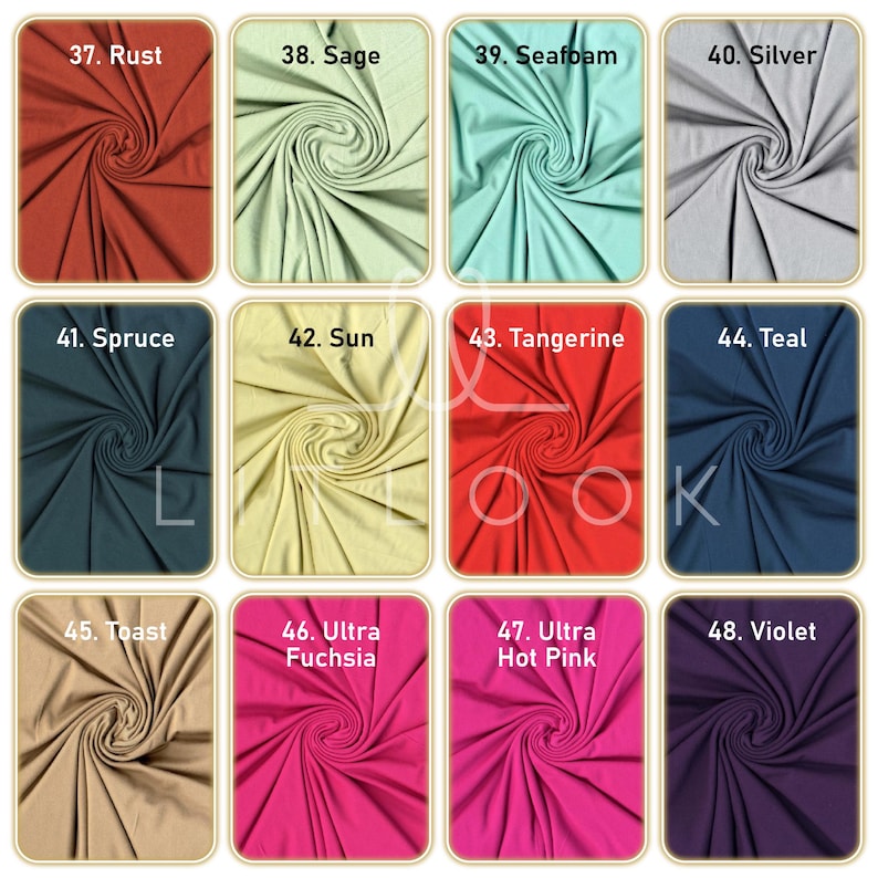 LitLook DTY Double Brushed Knit Fabric by the Yard - 4-Way Stretch Polyester Spandex Fabric for Leggings, Dresses, Yoga Wear, Pajamas & More afbeelding 7