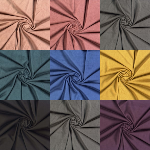 Soft French Terry Suede Fabric - 64-65 inch Width - Machine Washable - Perfect for DIY & Workout